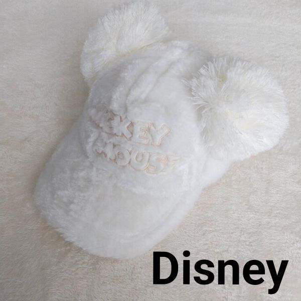 東京ディズニーリゾート ファンキャップ 帽子 ミッキーマウス グッズ ファー ポンポン レディース 58cmサイズ ホワイト Disney拍卖
