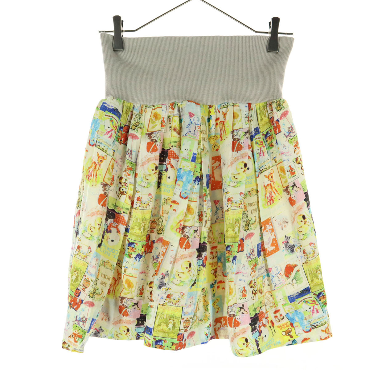 美品 Franche lippee フランシュリッペ 日本製 総柄 ミニスカート M アイボリー系 レディース拍卖