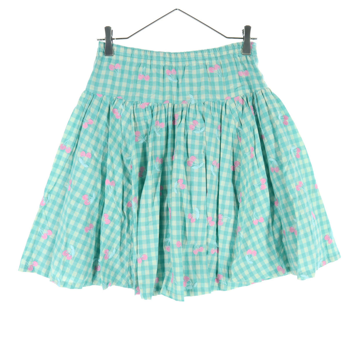 CANDY STRIPPER キャンディストリッパー さくらんぼ柄 ミディ丈 フレアスカート M グリーン系 レディース拍卖