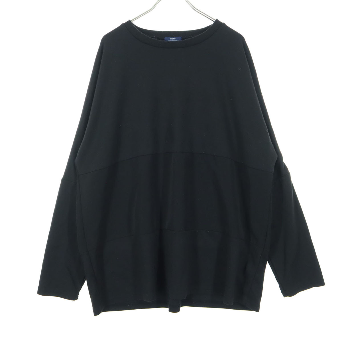 美品 ITEMS URBAN RESEARCH アイテムズアーバンリサーチ 長袖 Tシャツ 40 ブラック ロンT メンズ拍卖