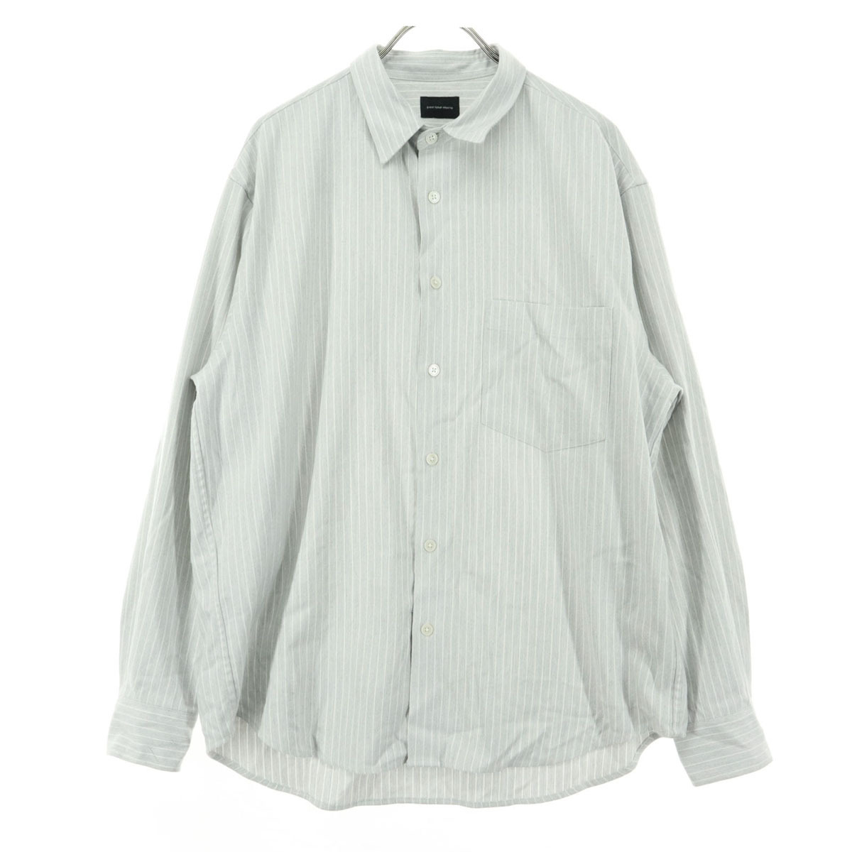 美品 green label relaxing グリーンレーベルリラクシング ストライプ柄 長袖 シャツ S グレー ユナイテッドアローズ メンズ拍卖