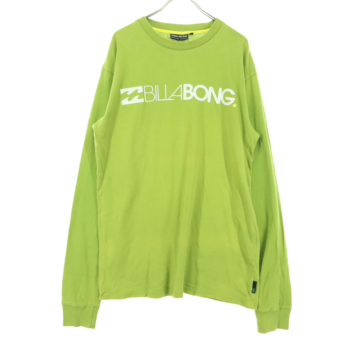 BILLABONG ビラボン ロゴプリント 長袖 Tシャツ L グリーン系 ロンT メンズ拍卖