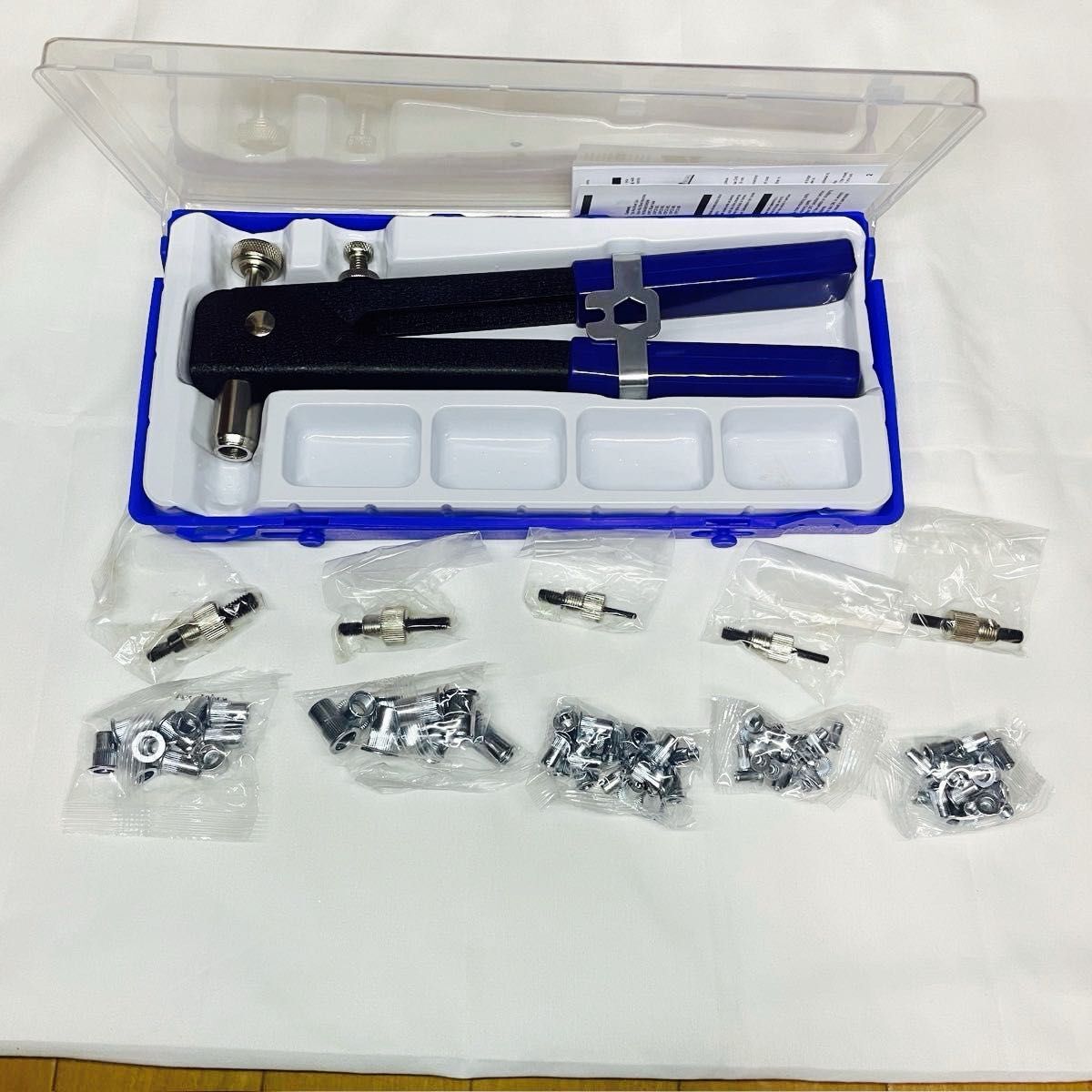 ハンドリベッター ハンドナッター 86点 ナット ナッター ネジ山 DIY 工具 手動 接着 鉄板 アルミ リベット 車 バイク カスタム拍卖