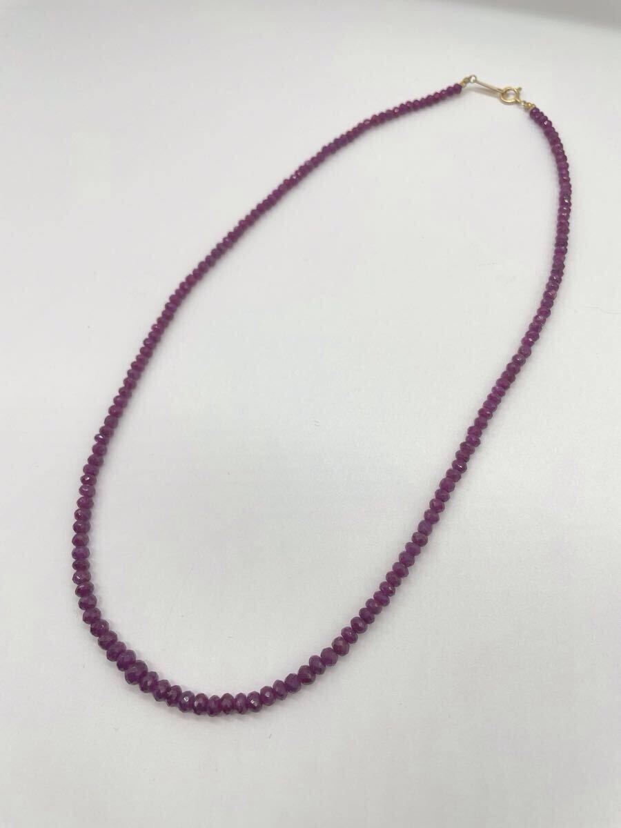 ☆K18刻印☆ トルマリン? アメジスト? ネックレス 約45㎝ 総重量約12.3g ジュエリー レディース 天然石 ①拍卖