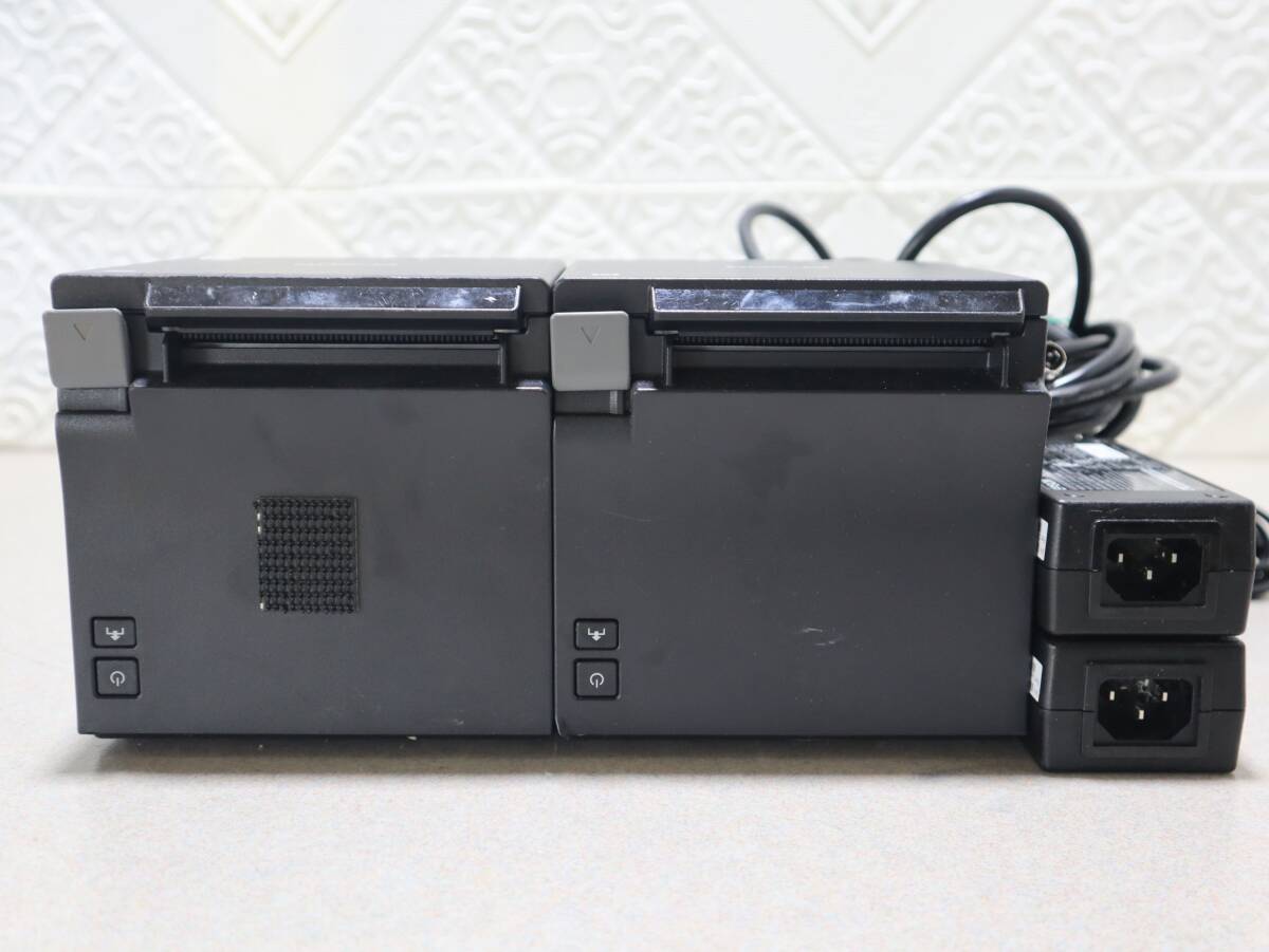 A0475 P 2個セット EPSON TM-m30 MODEL:M335B ブラック レシートプリンター 純正電源アダプター付き 動作確認済み 中古品拍卖