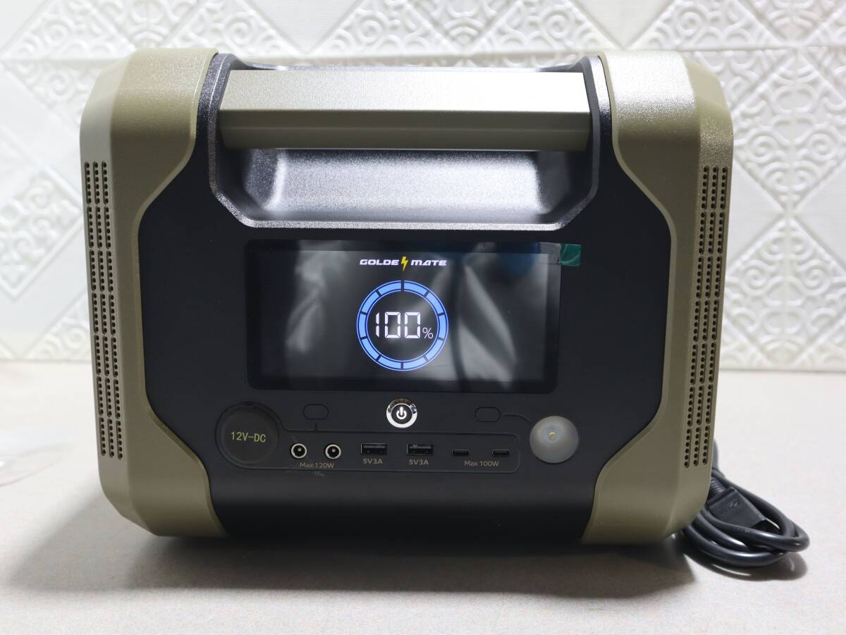 A0685 (3) P GOLDEMATE Thunder1800 ポータブル電源 1843Wh 36Ah 51.2V 2000W 純正弦波 ソーラー対応 電源ケーブル付 防災 キャンプ 良好拍卖