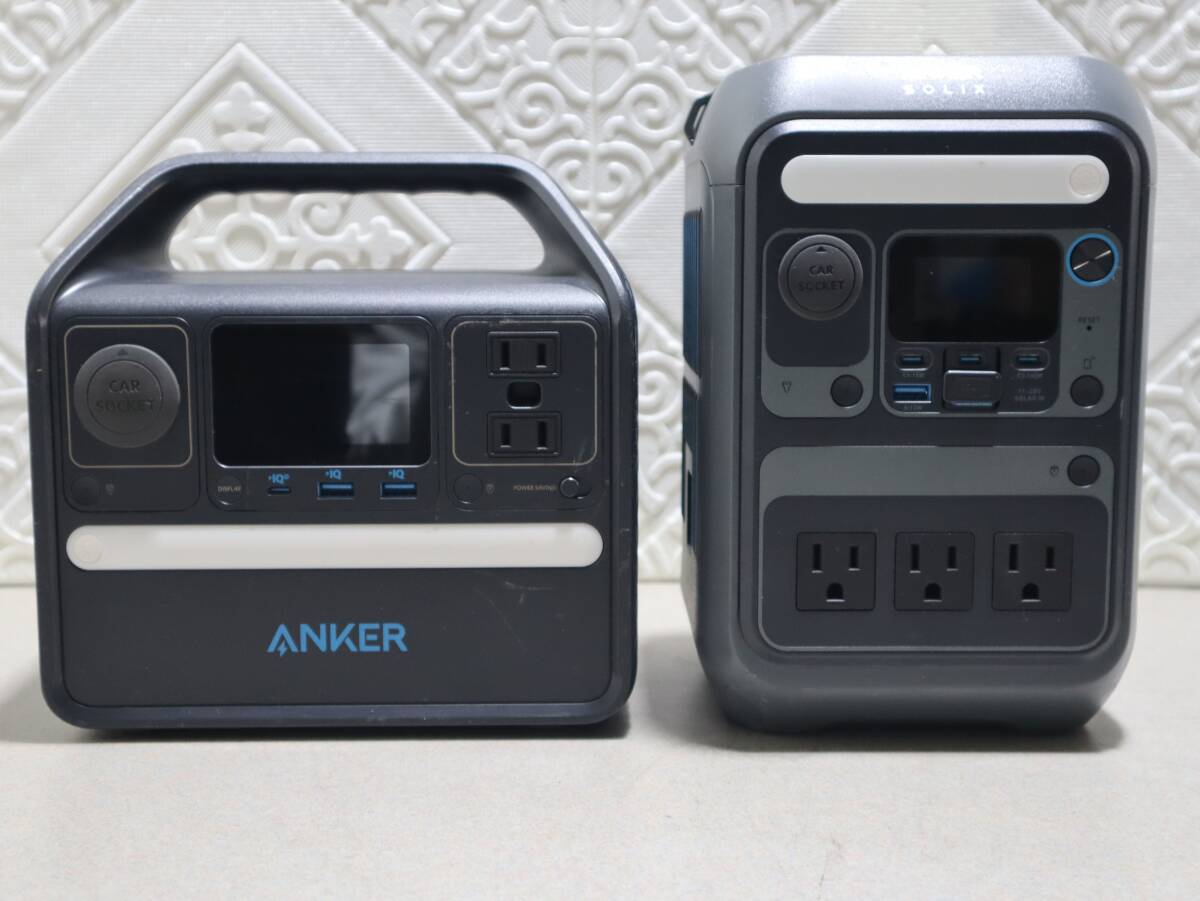 H1416 P 2個セット Anker SOLIX C300&521 ポータブル電源 288Wh+256Wh 純正弦波 300W ソーラー対応 防災 キャンプ 車中泊 ジャンク品拍卖