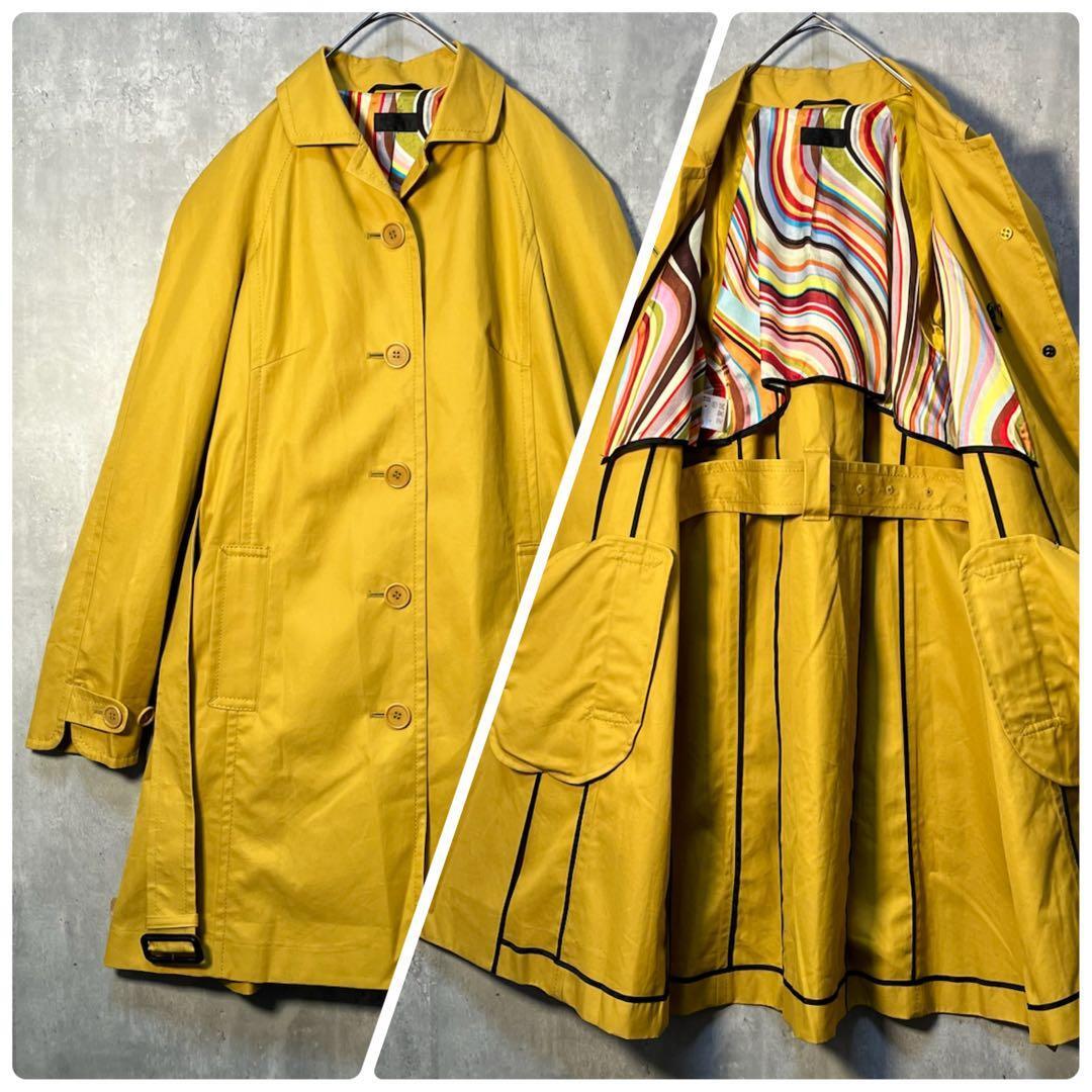 美シルエット☆ Paul Smith ポールスミス BLACK ステンカラーコート トレンチコート 40サイズ拍卖