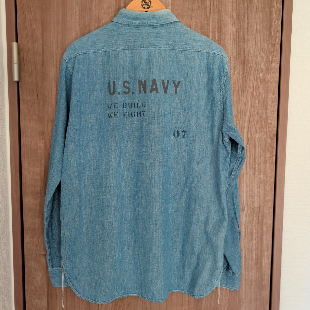 バズリクソンズ ステンシル US NAVY シャンブレーシャツ L USN buzz ricksons 東洋 シュガーケーン ワークシャツ拍卖