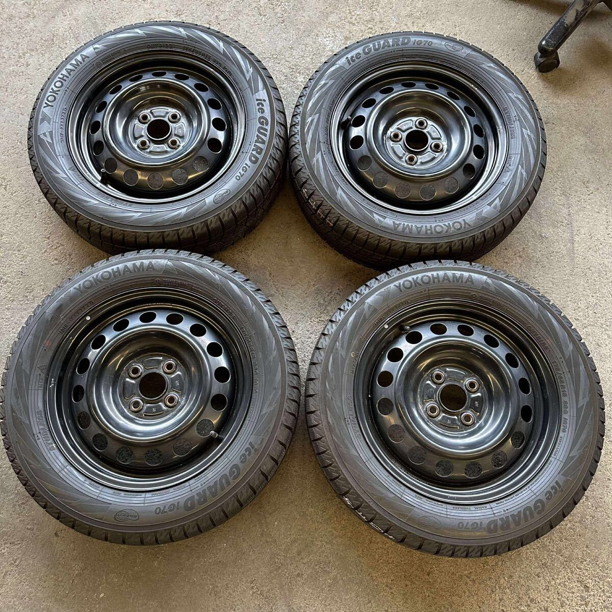 【6536】★175/65R15 4本セット冬タイヤバリ山 ヨコハマアイスガードiG70【2021年】ホイール 15x5J PCD100 ハブ54 穴4拍卖
