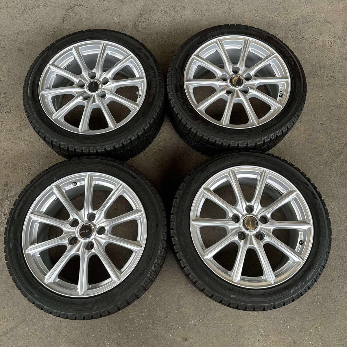 【6926 】バランスを調整済み 225/45R17 4本セット冬タイヤ ヨコハマ アイスガード IG60[2020年】ホイール 17x7.5jPCD114.3 ハブ60mm 穴5拍卖