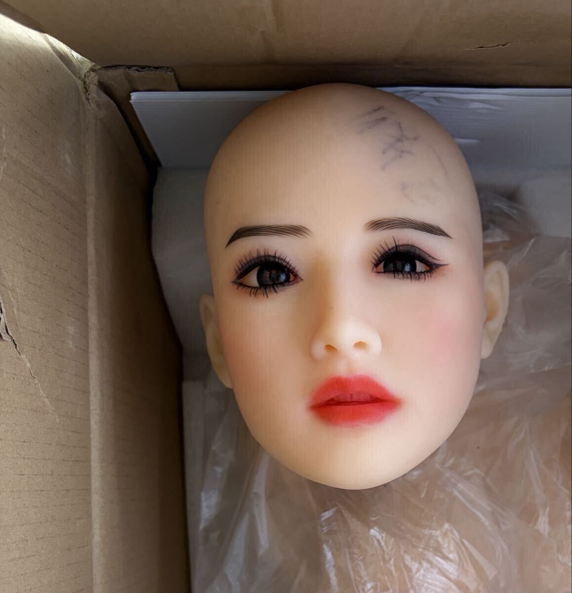 等身大 リアルドール 全身130cm ヘッド 頭部単品 シリコン製 口可動 舌付き 髪毛、睫毛はモヘア植毛 職人メイク済み M16ボルト 拍卖