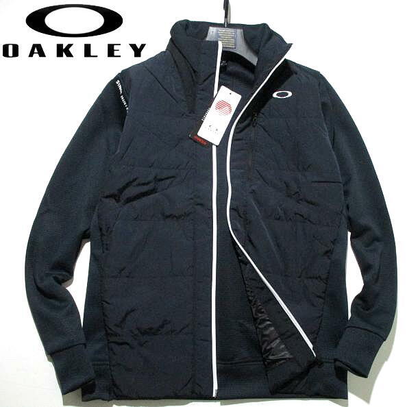 秋冬▼ 新品 未使用 オークリー ゴルフ 中綿 切り替え ハイブリッド ミドラー ジップジャケット 黒 メンズ Mサイズ OAKLEY拍卖