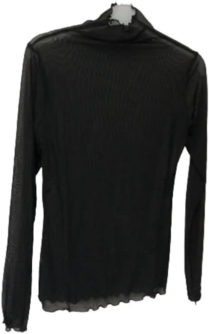 新品送料無料●全透けトップス ストレッチパワーネット NO9 ブラック シアートップス ボトルネック ハイネック 長袖 拍卖