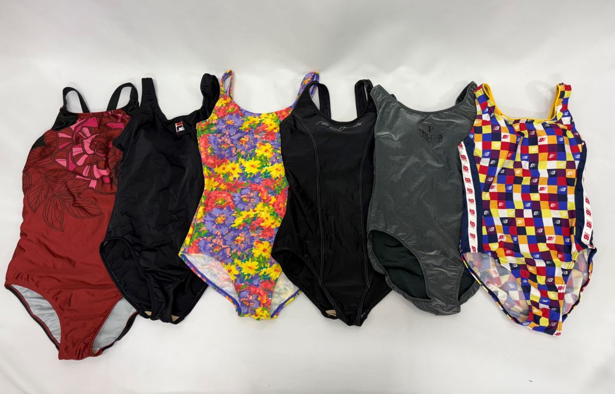 r2_5574r すべて良品! 6枚セット! 女性用 競泳水着 水着 大人の11号サイズ フィラ サンエオリジン ニューバランス リーボック etc..拍卖