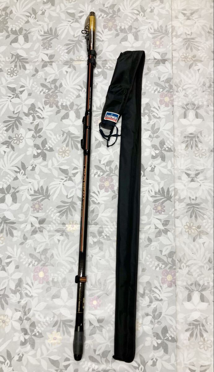 F492 DAIWA ダイワロングビームF 27-405 投げ竿 CARBO WHISKER POWER MESH 振出し投げ竿 釣具 保管ケース付 拍卖