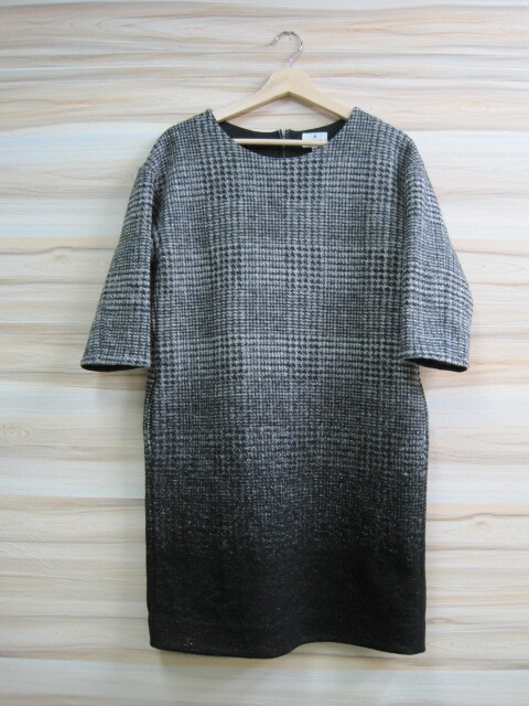 7821 LANVIN en Blue ランバンオンブルー レディース グラデーションワンピース グレー系 サイズ38拍卖