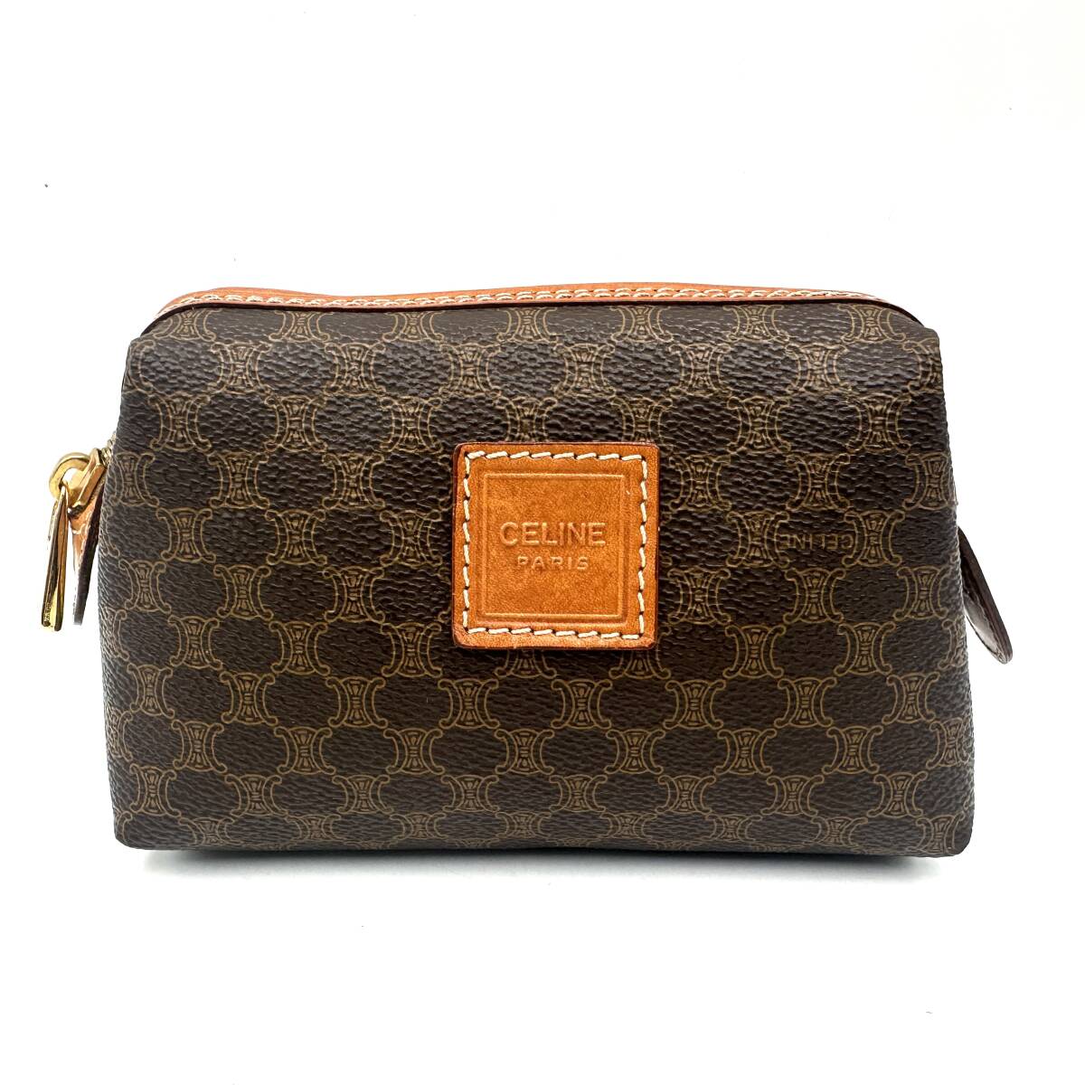 ブランド『CELINE マカダム ポーチ コスメポーチ 金具』現状品 セリーヌ D-6111拍卖
