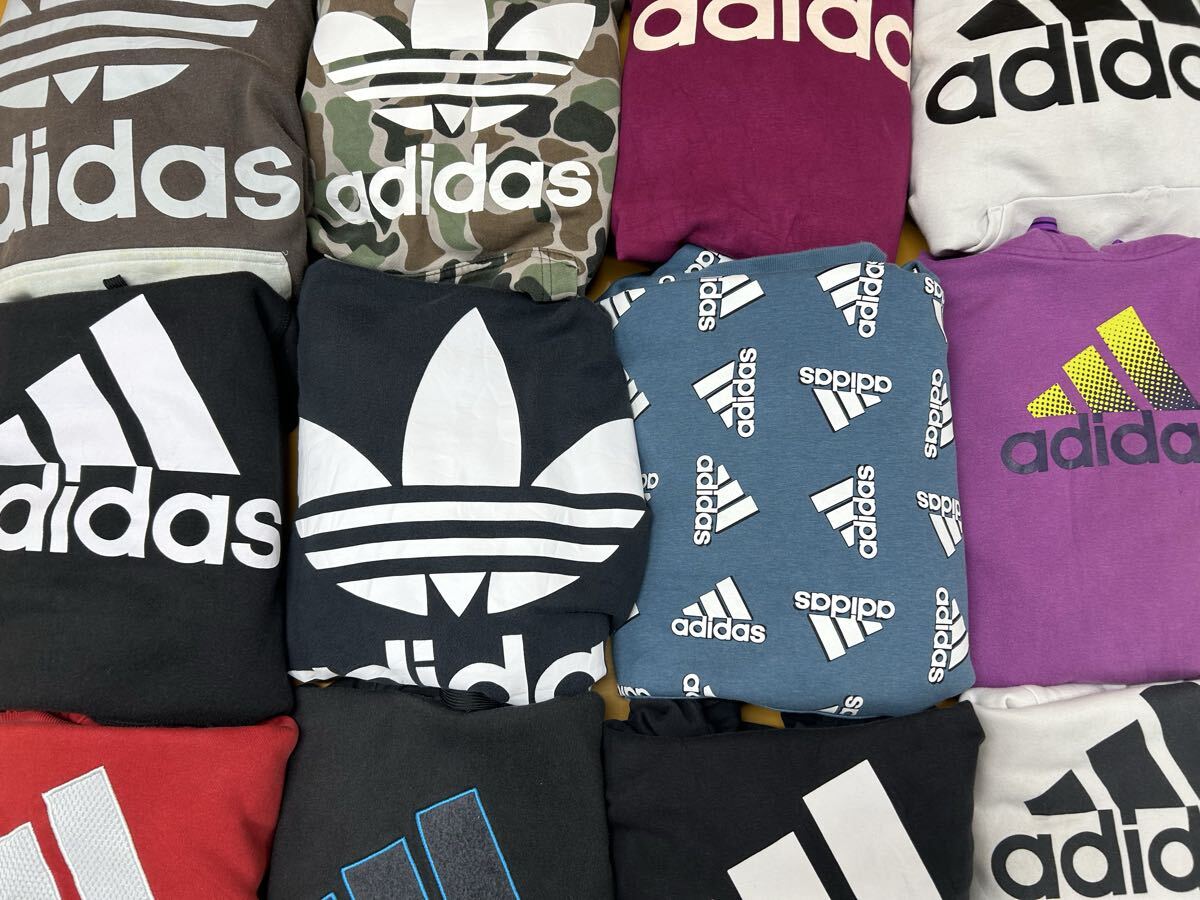 USA古着卸 アディダス ビッグロゴパーカー 12 枚 セット まとめ売り 1円スタート 卸売り アメリカ古着 まとめ売り 大量 プリント拍卖