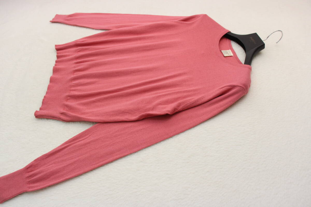 5104 新品タグ付き コットンニットセーター アッシュコーラル3Lサイズ拍卖