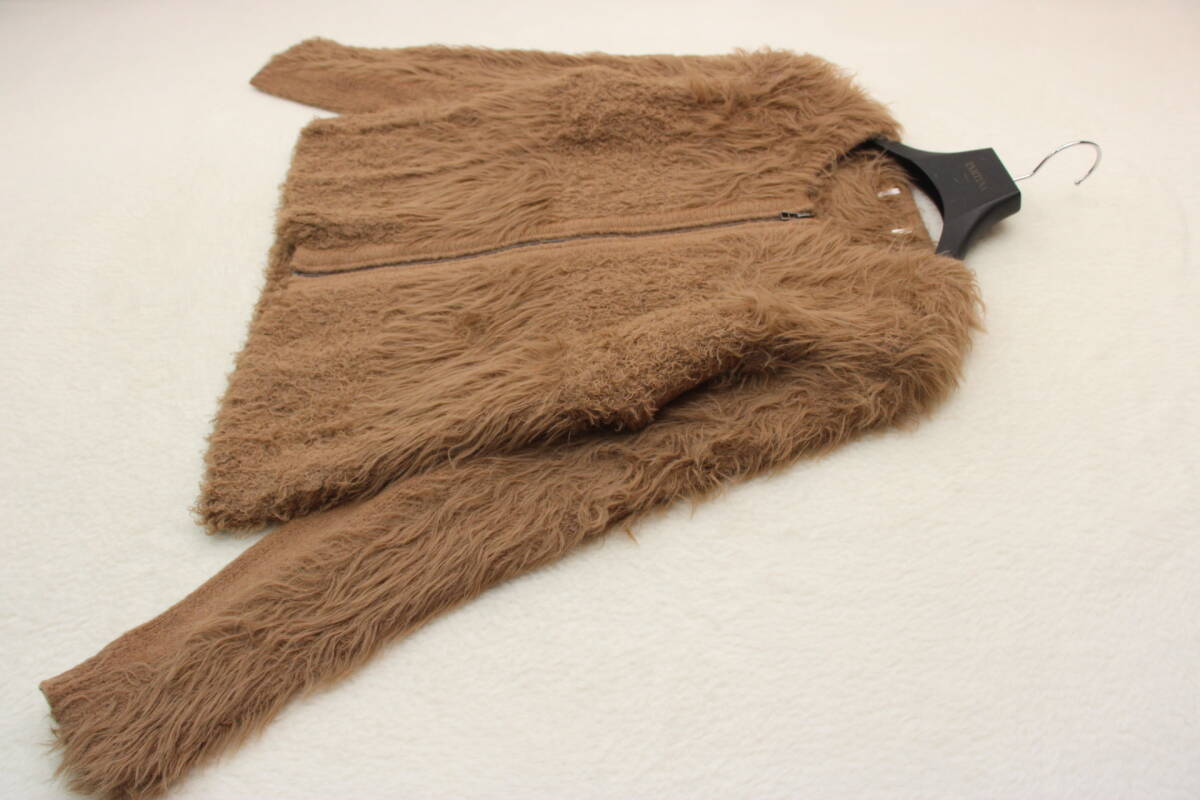 5886 新品 ウール混シャギーニットZIPジャケット 定価¥11,000税込み拍卖