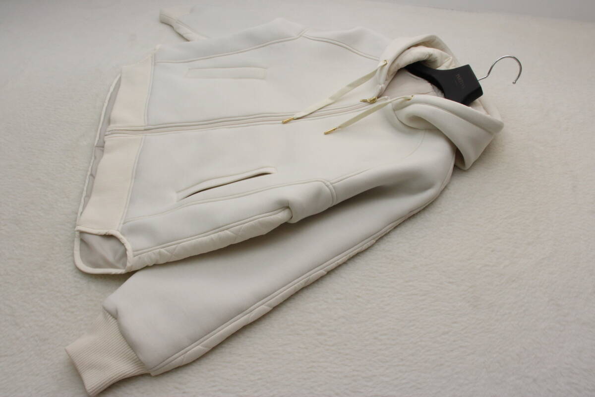 6040 新品 ダンボール×タフタ切替フーテッド中綿入りブルゾン拍卖