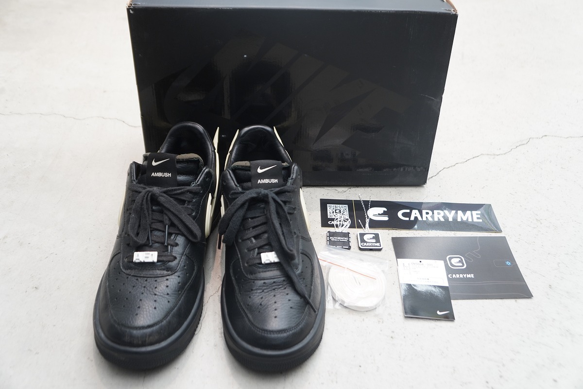 国内正規 美品 NIKE ナイキ × AMBUSH アンブッシュ DV3464-001 AIR FORCE 1 LOW エアフォース ローカット スニーカー シューズ 黒 920P▲拍卖