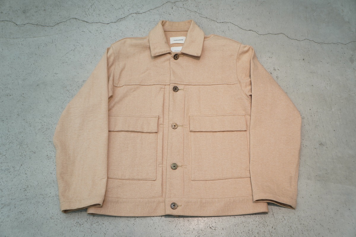 美品 正規 MARKAWARE マーカウェア WORK JACKET コットン ニット ワーク ジャケット ブルゾン A19A-13BL01C marka 茶2本物1017P♪拍卖