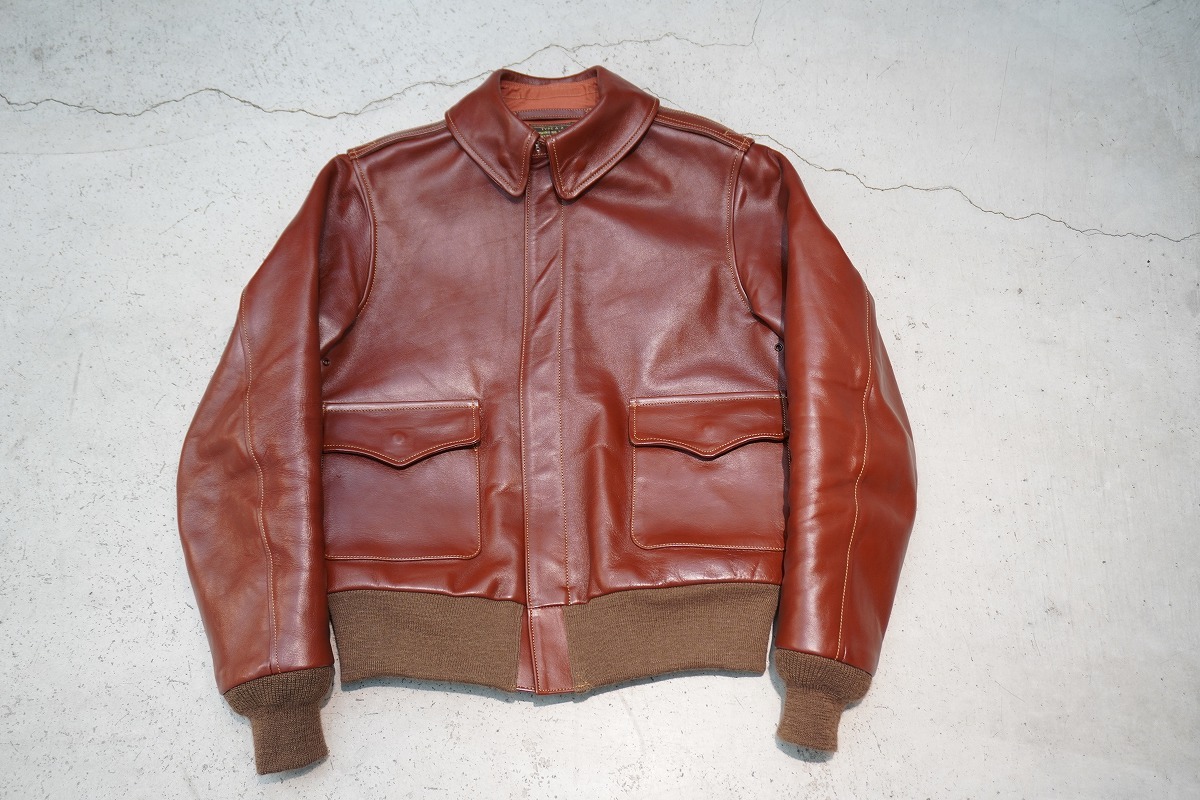 美品正規 24AW Buzz Rickson's バズリクソンズ A-2 ホース レザー ジャケット BR80595 ラセット ブラウン 36赤茶本物1031P拍卖
