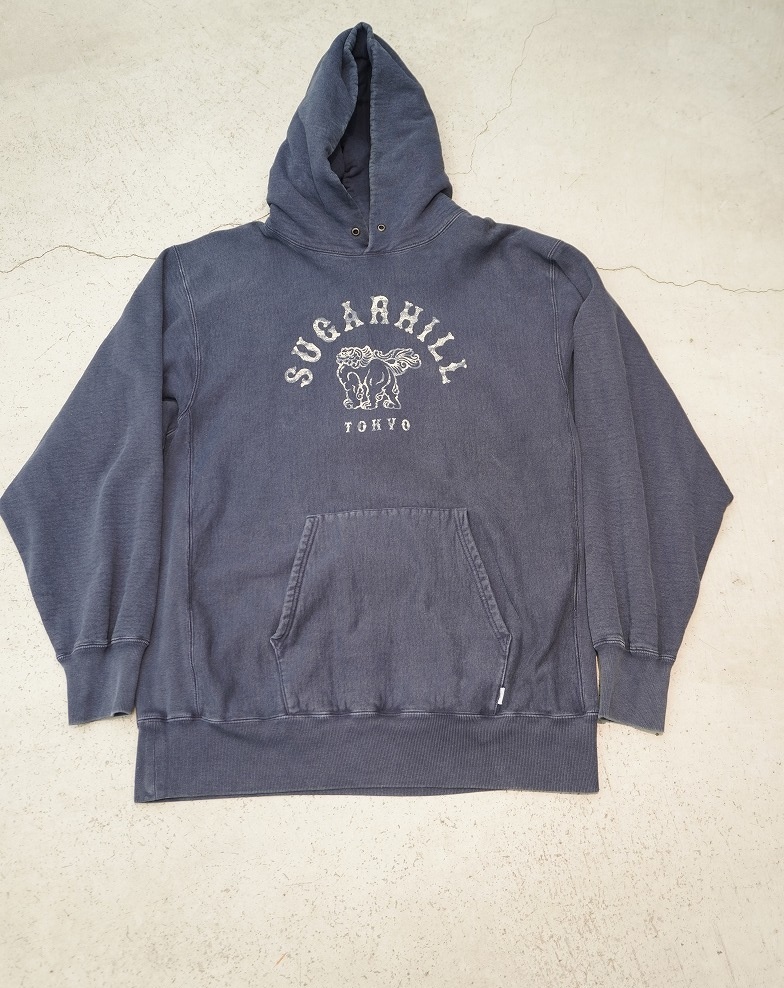 美品 正規 24SS SUGARHILL シュガーヒル LOGO PRINTED HOODIE 2441000901 パーカー プルオーバー スウェット シャツ 3紺本物1020P♪拍卖