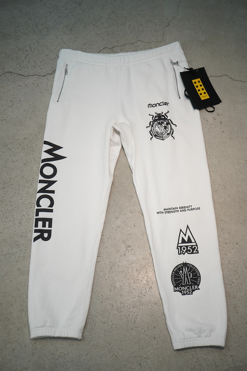 美品 正規 MONCLER GENIUS モンクレール ジーニアス 1952 ロゴ スウェット ジョガー パンツ 白S G20928H00007 本物914P♪拍卖