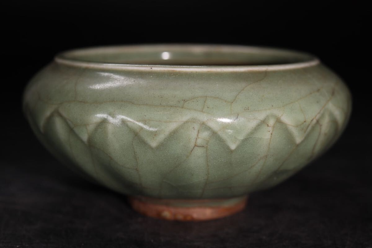 時代 青磁 建水 / 中国美術 鉢 茶器 煎茶道具 煎茶飾 検索: 龍泉窯 天龍寺 .G2868拍卖