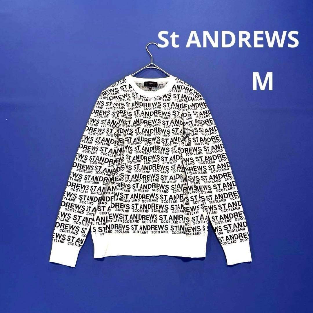セントアンドリュース ジャガード クルーネック ニットプルオーバー 総柄 M St ANDREWS拍卖