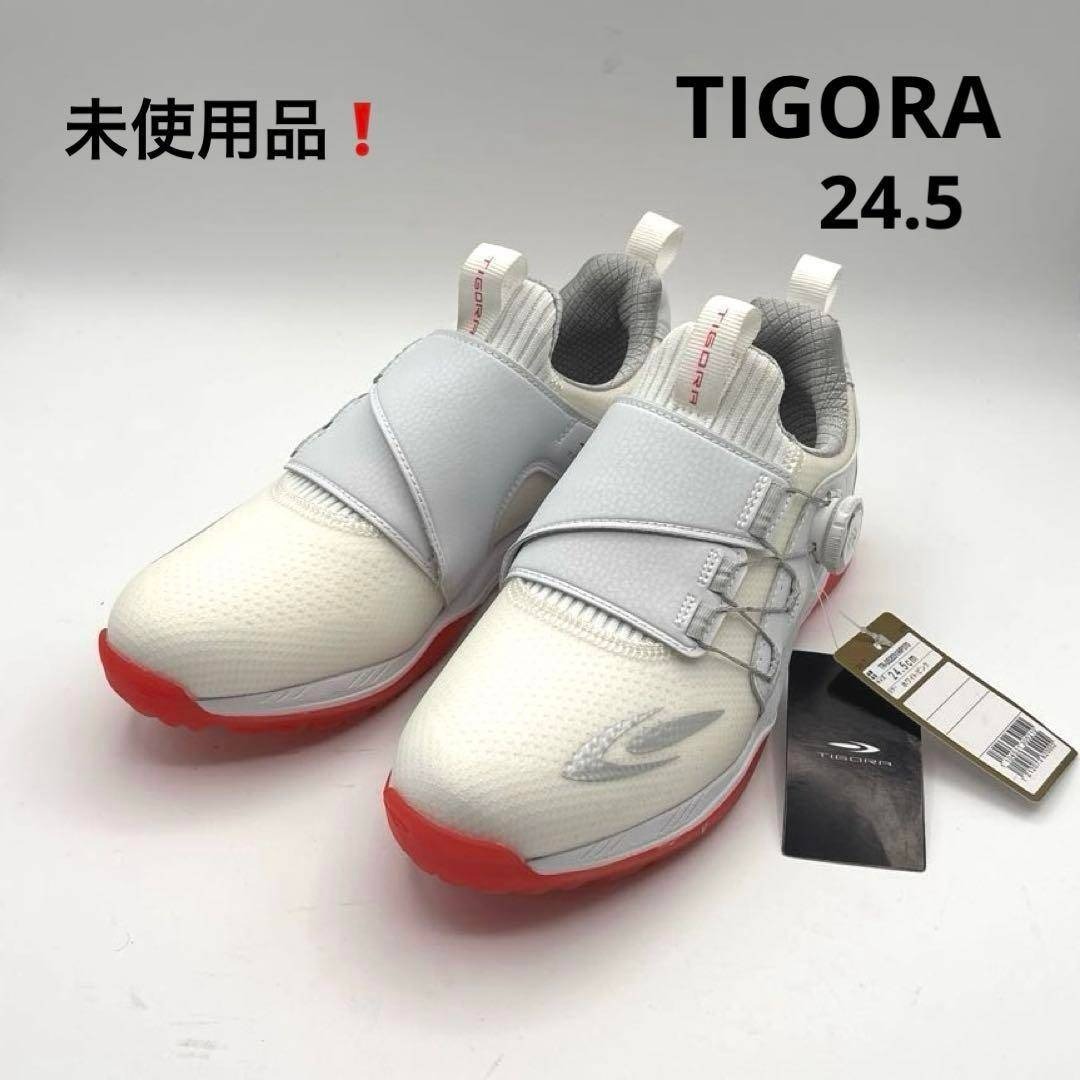 ティゴラ ゴルフシューズ レザー ダイアル式 ホワイト 25.0 ユニセックス拍卖