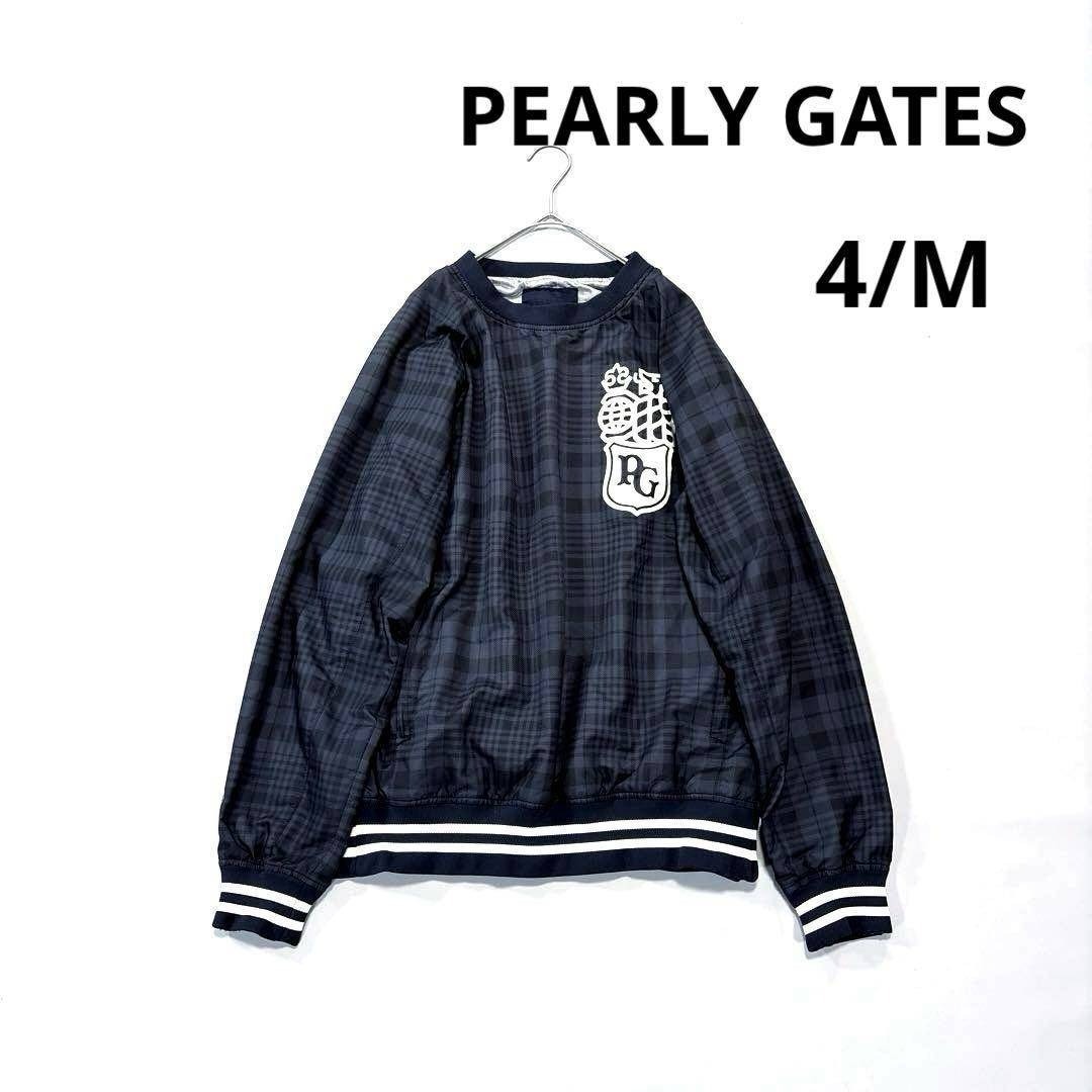 パーリーゲイツ 4/M 蓄熱 スニードジャック ブルゾン ネイビー チェック拍卖