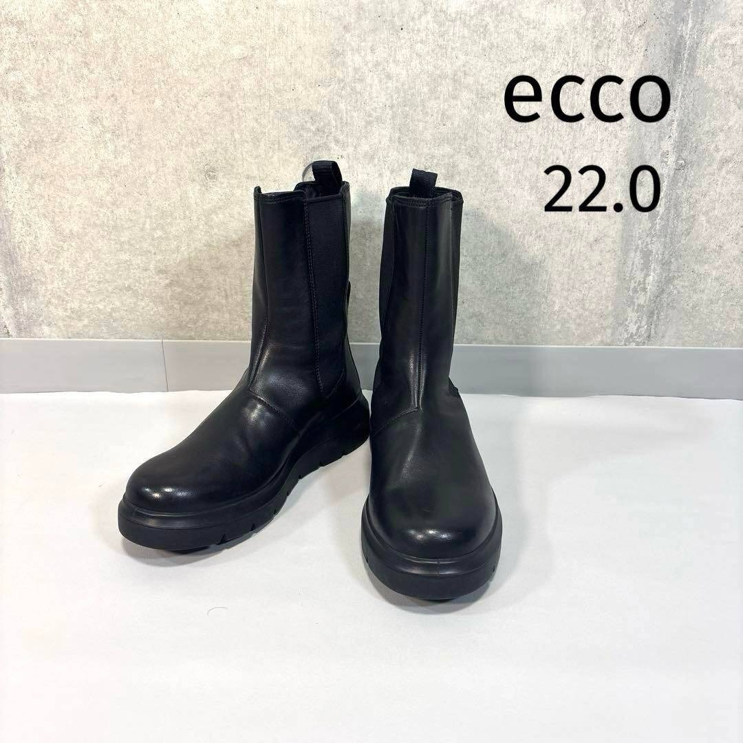 エコー ecco サイドゴアブーツ レザー ブラック EU35/22.0cm拍卖