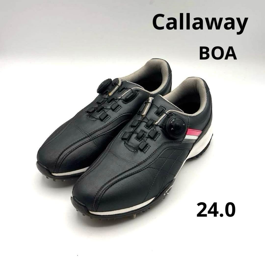 キャロウェイ ゴルフシューズ BOA 24.0 ブラック ソフトスパイク拍卖