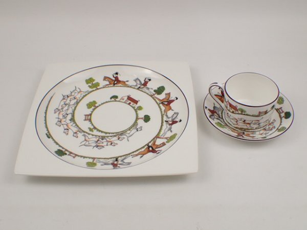 k5917 / 食器 WEDGWOOD ウェッジウッド HUNTING SCENES プレート カップ ソーサー 1客 セット まとめて 現状品拍卖
