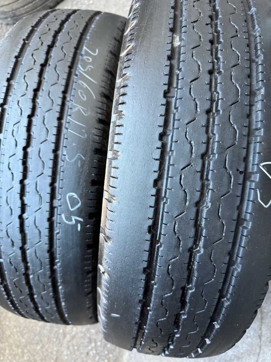 BRIDGESTONE ブリヂストン タイヤ 205/60R17.5 205/60/17.5 LT R205 2005年製 2本セット拍卖