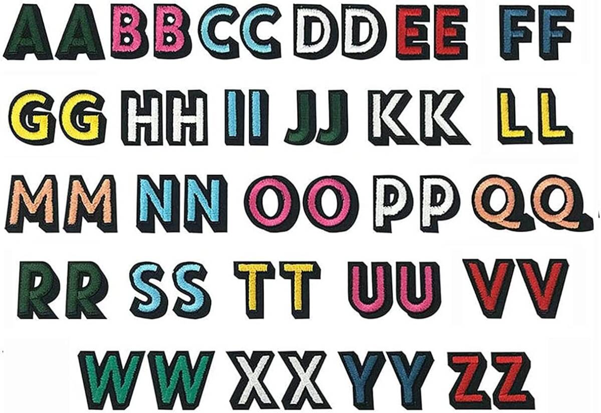 アルファベット A-Z 刺繍ワッペン 52枚セット アイロン アルファベット アップリケ ワッペン 幼稚園 保育園 かわいい 刺しゅうパッチ拍卖
