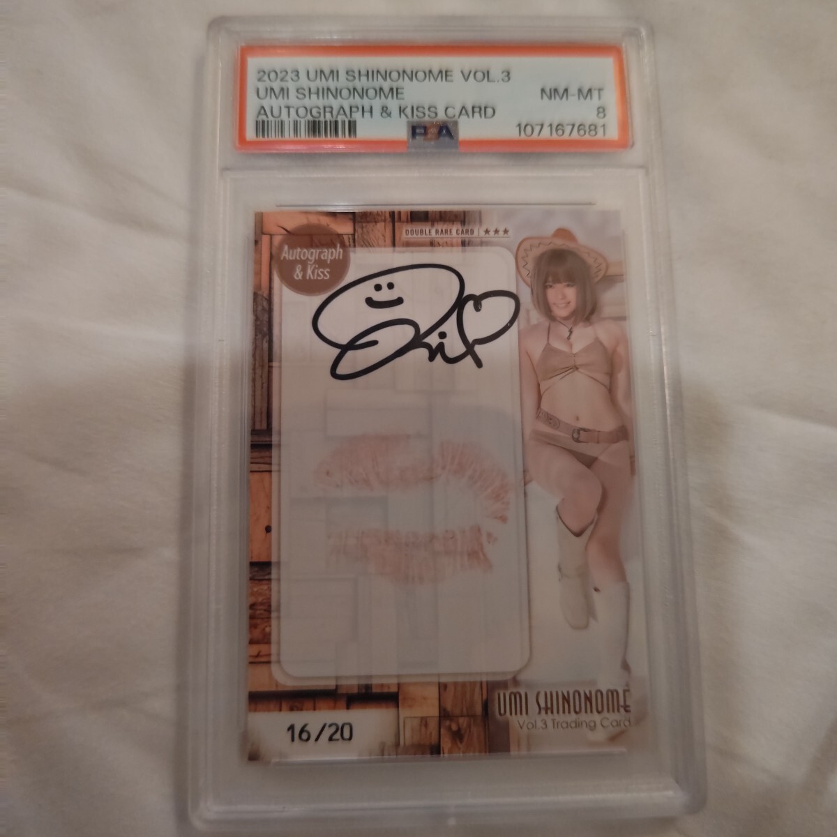 16/20超激レア Umi ShinonomeVol3 東雲うみ SSP Kiss auto 直筆サイン 直書き PSA8世界最高評価1/1 グラドル Youtuber コスプレヤー 可愛い拍卖
