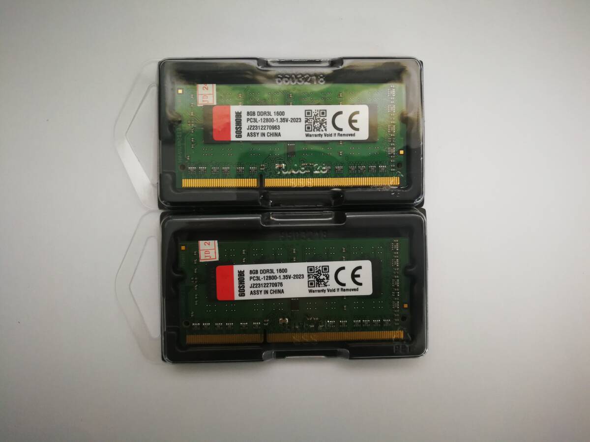 保証あり DDR3L-1600 PC3L-12800 メモリ 8GB×2枚 計16GB ノートパソコン用 低電圧対応 新品未使用拍卖