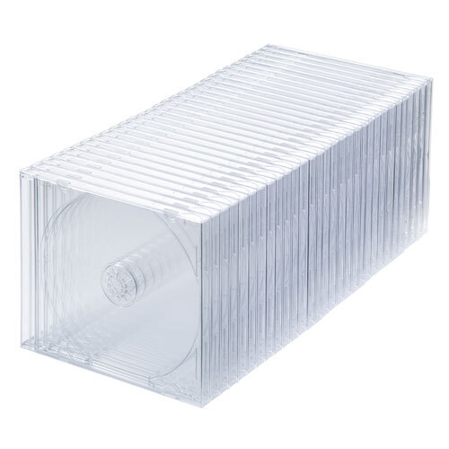 Blu-ray・DVD・CDケース 30枚セット クリア 音楽CDのケースと同じ、厚さ10mmのプラケース サンワサプライ FCD-PN30CLN 送料無料 新品拍卖