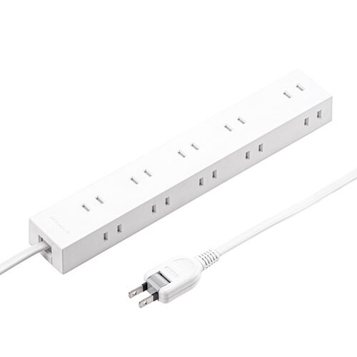 電源タップ 2P 10個口 2m マグネット シャッター付 ACアダプタ対応 ホワイト TAP-2210-2W サンワサプライ 送料無料 新品拍卖