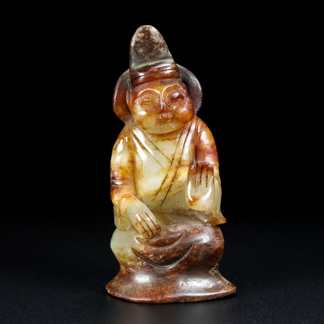 旧蔵 清 玉彫 和田玉 唐人 極細工 中国古玩 骨董品 古美味 210拍卖