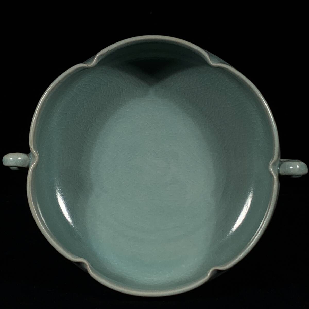 旧蔵 宋 汝窯 銘文両耳洗い 陶芸 古陶磁器 中国磁器 極細工 中国古玩 骨董品 古美味 210拍卖