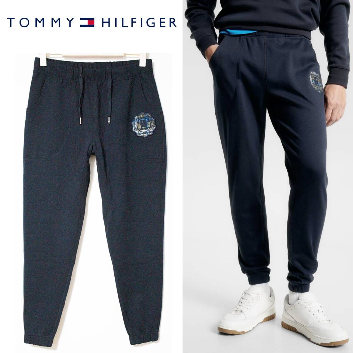 新品 トミーヒルフィガー ガゼットクロッチ仕様 スウェットジョガーパンツ XLサイズ(W86) K5697拍卖