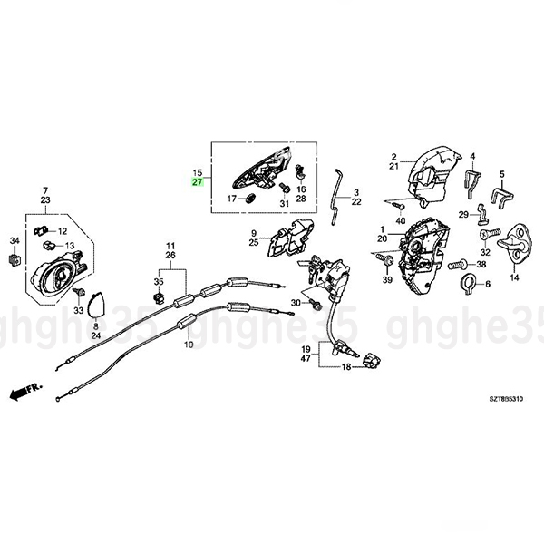 ホンダ 純正 CR-Z ZF1 アウター ハンドル 外側 ドア ノブ ベータ 左側 LH 検索 パーツ ホイール マフラー サイド レストア ヘッド ライト拍卖