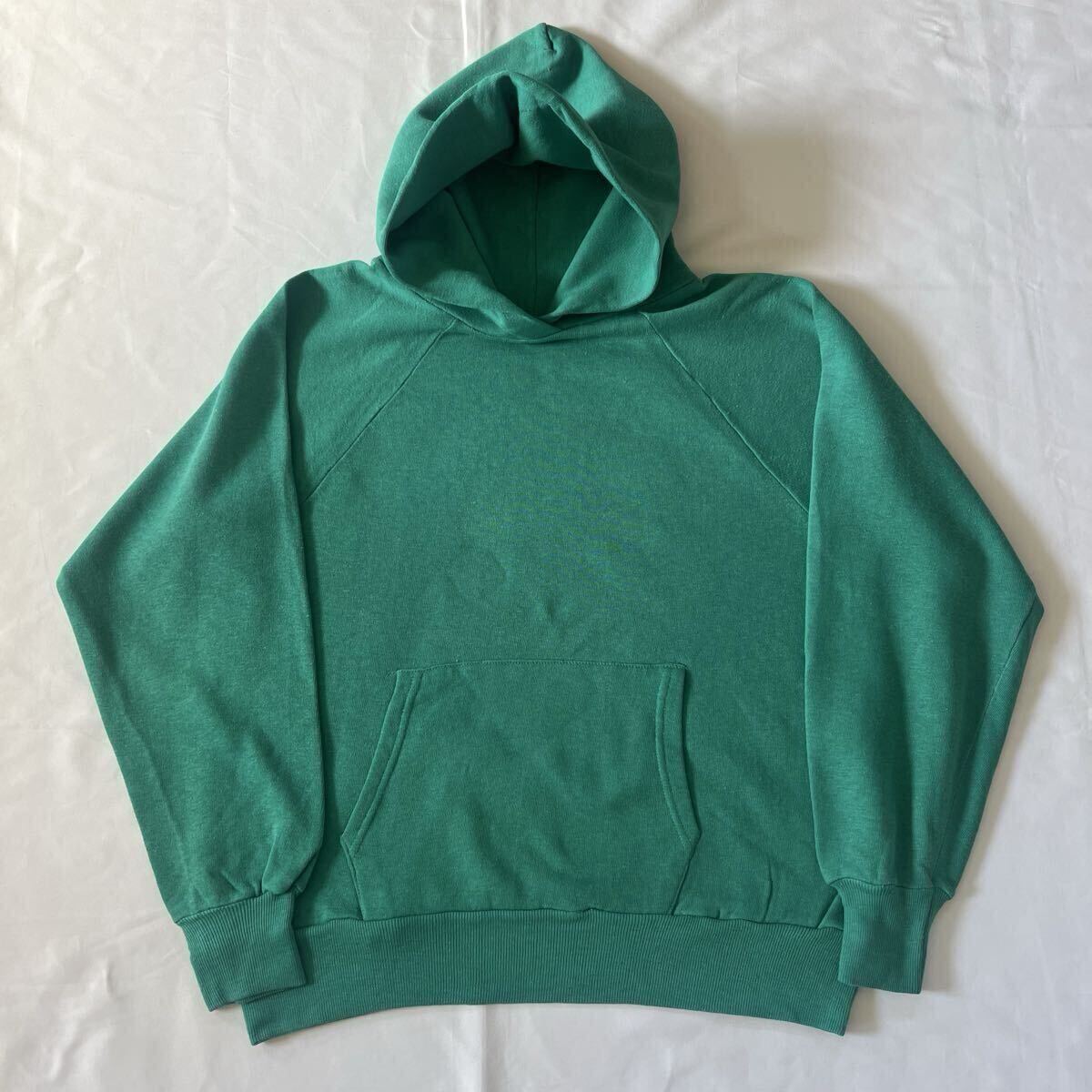 70s 80s USA製 アメリカ製 ビンテージ パーカー 無地 グリーン 古着拍卖