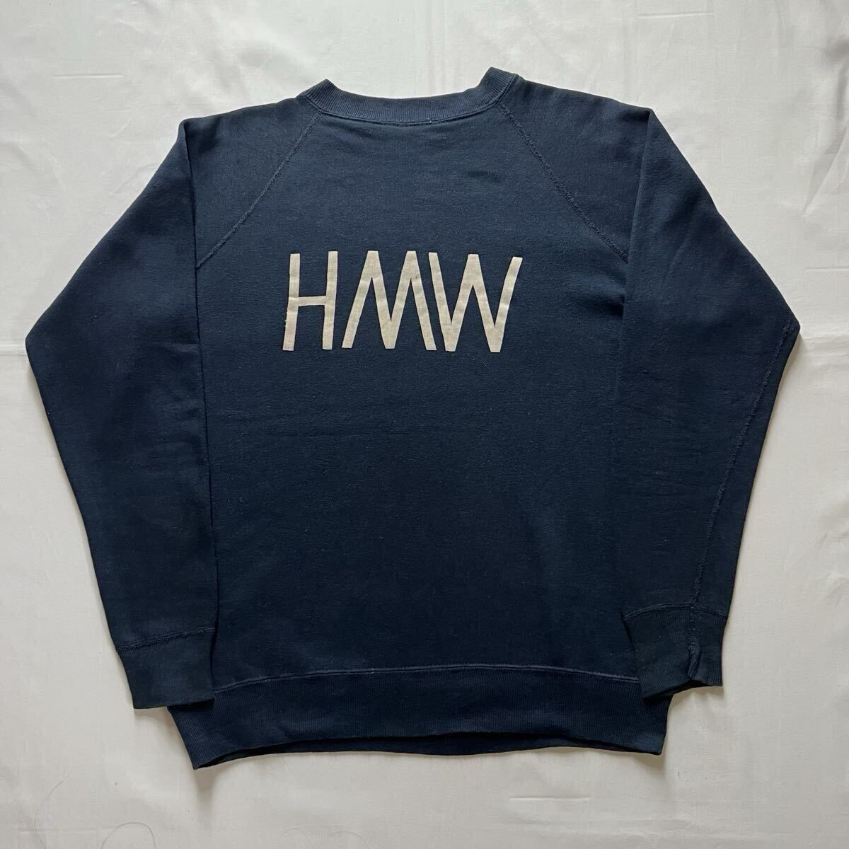 【60s70sヴィンテージ】ラグランスウェット 脇下ガゼット ネイビー USA アメリカ 古着 スウェット拍卖